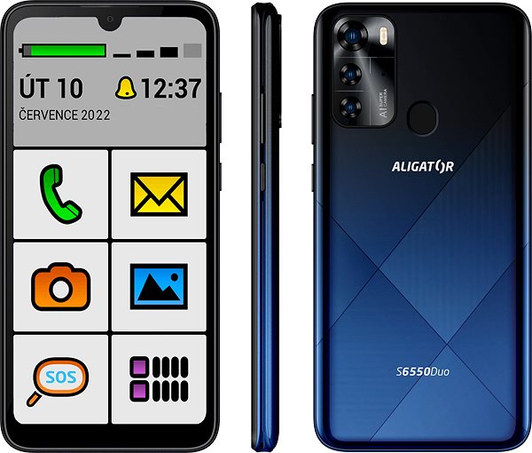 Mobilný telefón Aligator S6550 SENIOR modrý ...