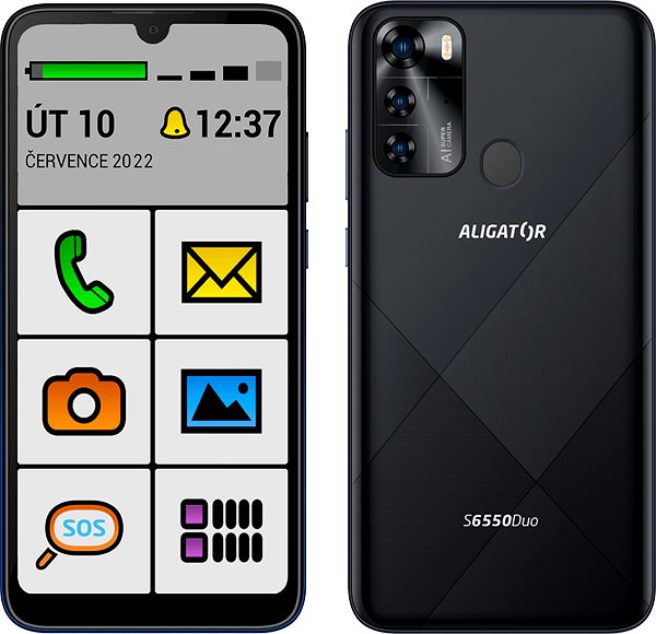 Mobiltelefon Aligator S6550 Senior fekete ...