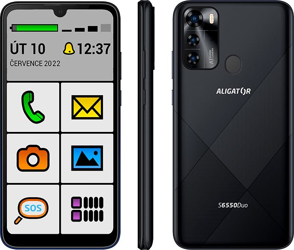 Mobilný telefón Aligator S6550 SENIOR čierny ...