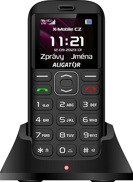 Mobilný telefón Aligator A720 4G Senior čierny + nabíjací stojanček ...