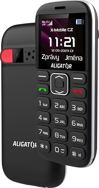 Mobilný telefón Aligator A720 4G Senior čierny + nabíjací stojanček ...