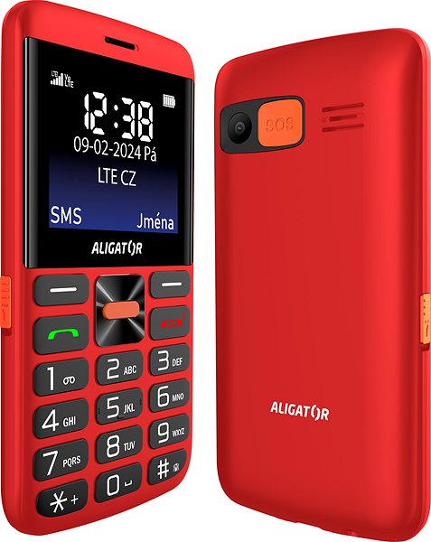 Mobiltelefon Aligator A910 Senior piros + töltőállvány ...