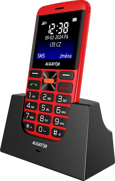 Mobilný telefón Aligator A910 Senior červený + nabíjací stojan ...