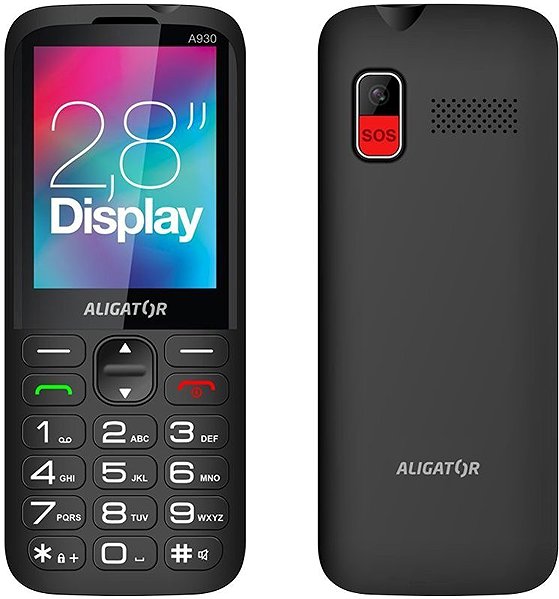 Mobile Phone Aligator A930 GPS 4G Senior black + charging stand ...
