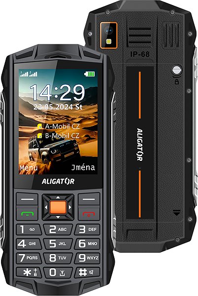 Mobilní telefon ALigator R45 eXtremo černo-oranžový ...
