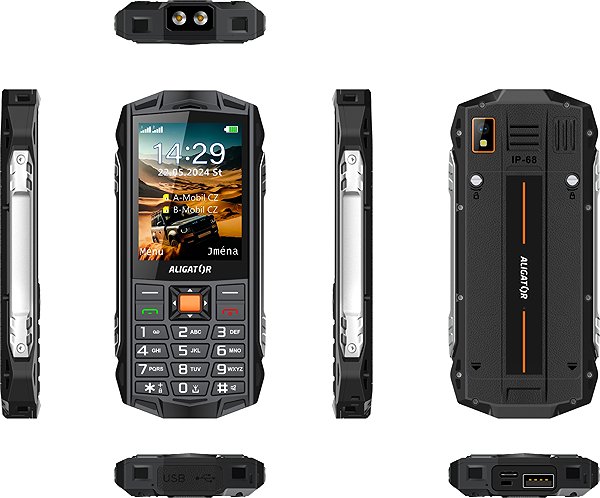 Mobilní telefon ALigator R45 eXtremo černo-oranžový ...