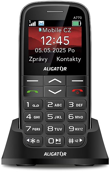 Mobile Phone Aligator A770 Senior black + table charge. ...