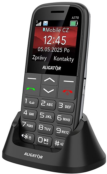 Mobile Phone Aligator A770 Senior black + table charge. ...