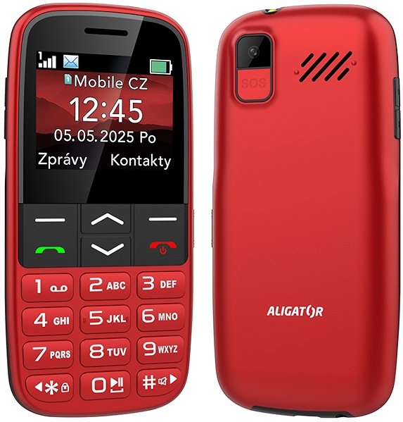 Mobile Phone Aligator A770 Senior red + table charge. ...