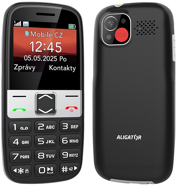 Mobile Phone Aligator A775 Senior black + table charge. ...