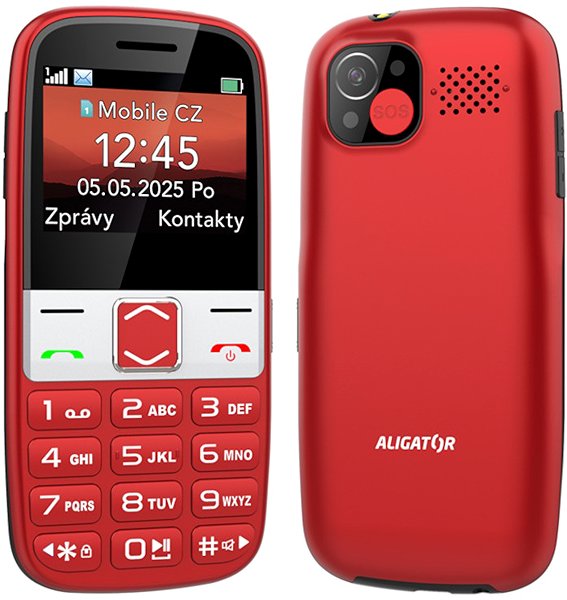 Mobile Phone Aligator A775 Senior red + table charger ...