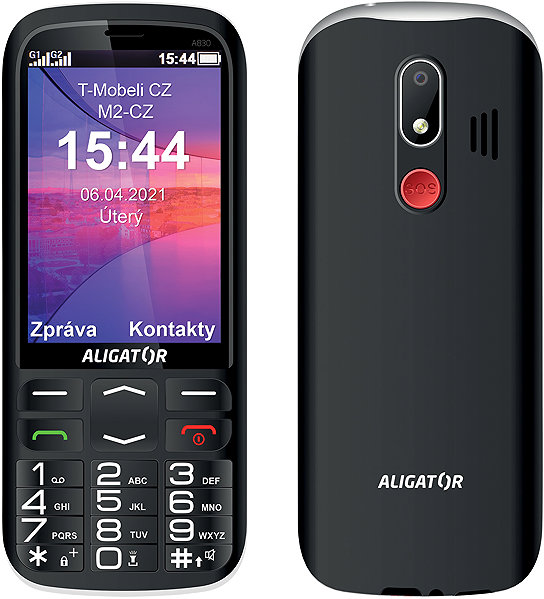 Mobile Phone Aligator A830 Senior black + charge st. ...