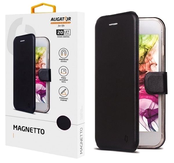 Puzdro na mobil Aligator Magnetto FiGi Note 1 Pro čierne ...