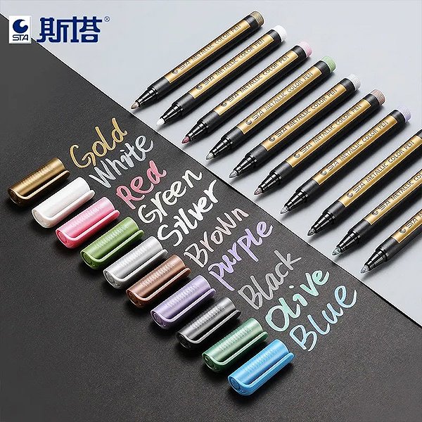 Marker Aladine Metallic permanent markers 4 colours ...