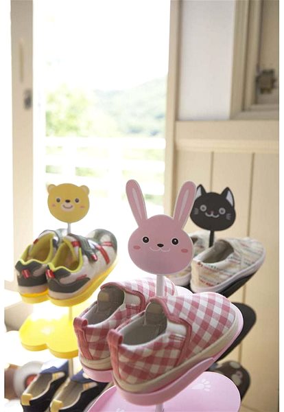 Botník Yamazaki Rabitt 7962, na 4 páry, šírka 18 cm, kov / plast, ružový ...