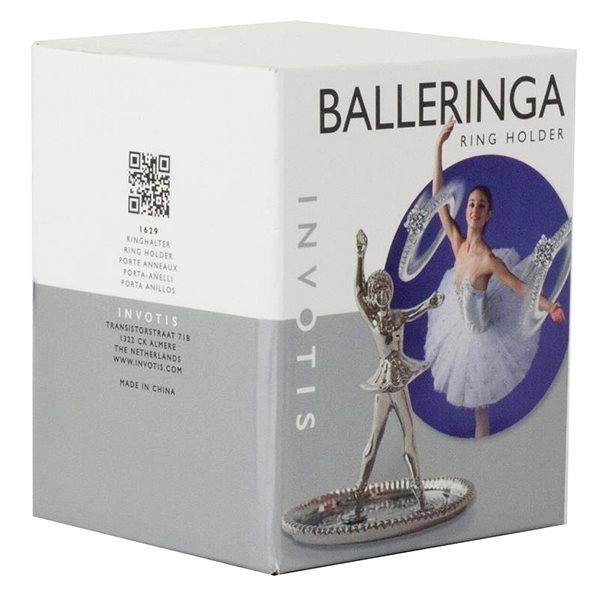 Šperkovnica Invotis Miska na prstienky Ballerina, kov, výška 9 cm ...