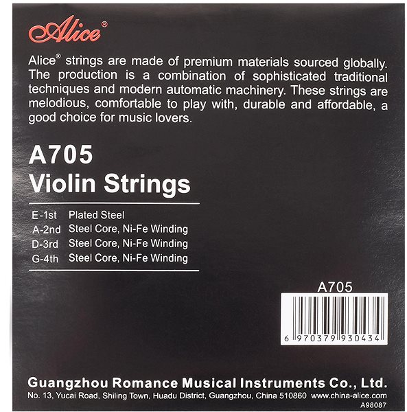 Struny ALICE A705 Student Violin String Set ...