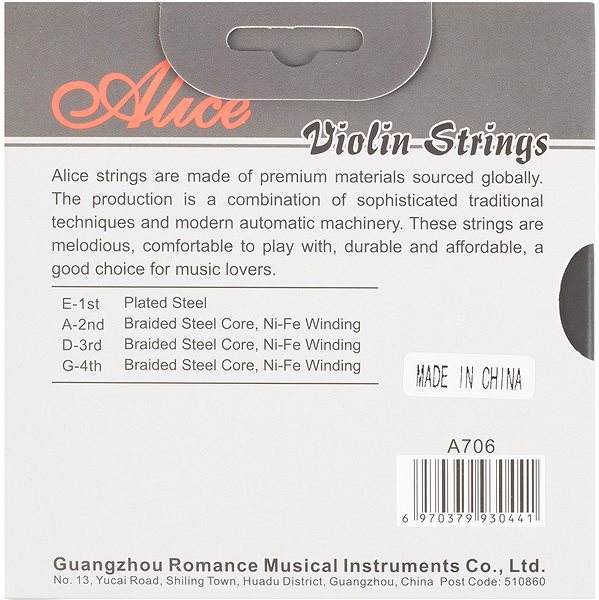 Struny ALICE A706 Advanced Violin String Set ...