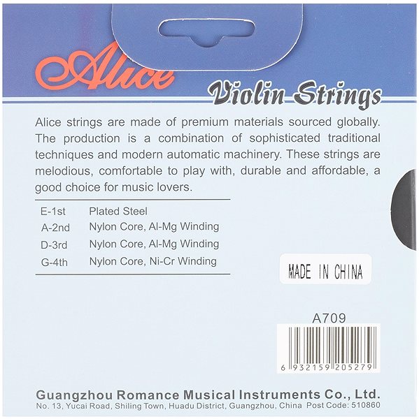 Struny ALICE A709 Concert Violin String Set ...