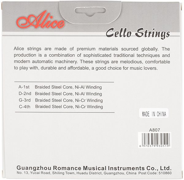 Struny ALICE A807 Concert Cello String Set ...