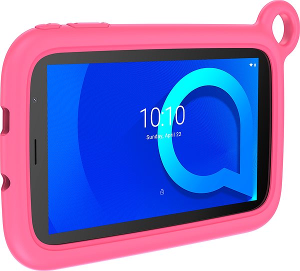 Tablet Alcatel 1T 7 2021 KIDS 1/16 Pink Bumper Case Lateral view