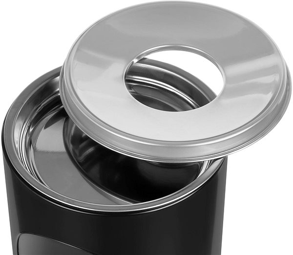 ALDA Cigarette Pillar bin with ashtray 15L, lacquered steel, black.