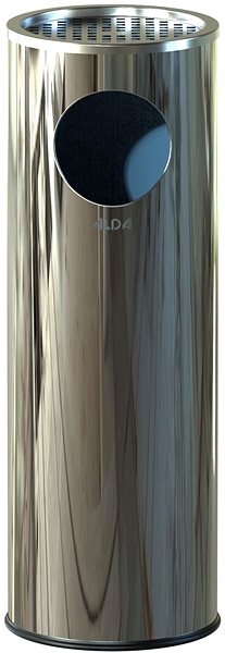 ALDA Outdoor bin with ashtray Sandy 22L, polished stainless steel.