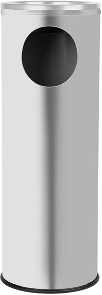 ALDA Outdoor Waste Bin with Sandy Ashtray 22L, matte stainless steel.