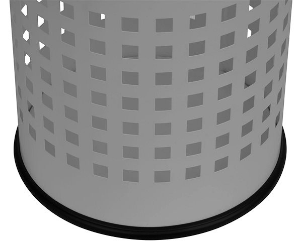 ALDA Officer 18L perforated lacquered steel waste bin, grey.