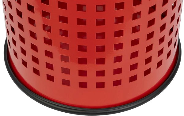 ALDA Officer 18L perforated lacquered steel waste bin in red.