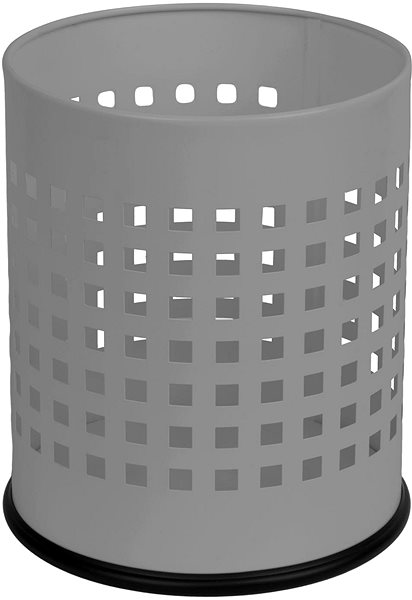 ALDA Officer 7L perforated painted steel waste bin, grey.