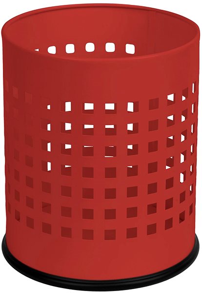 ALDA Officer 7L perforated lacquered steel waste bin, red.