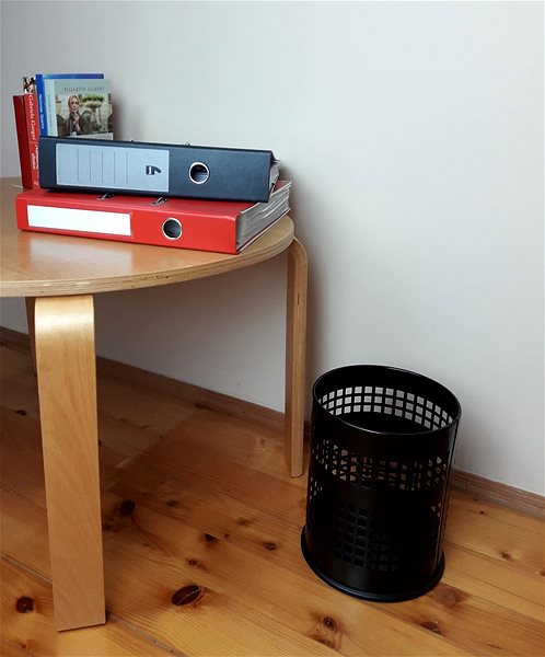 ALDA Officer 7L perforated painted steel waste bin, black.