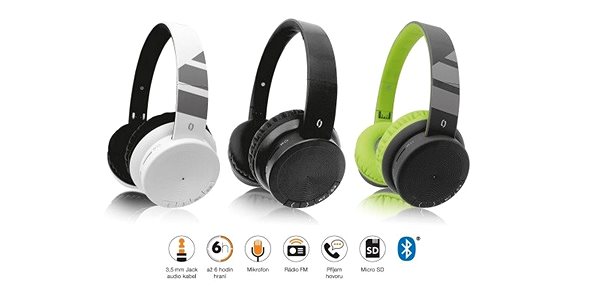Wireless Headphones Alligator AH02 White Features/technology