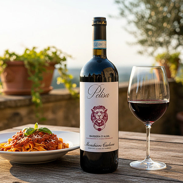 Monchiero Carbone Pelisa Barbera d’Alba DOC 0.75L, 13.5% ABV wine.