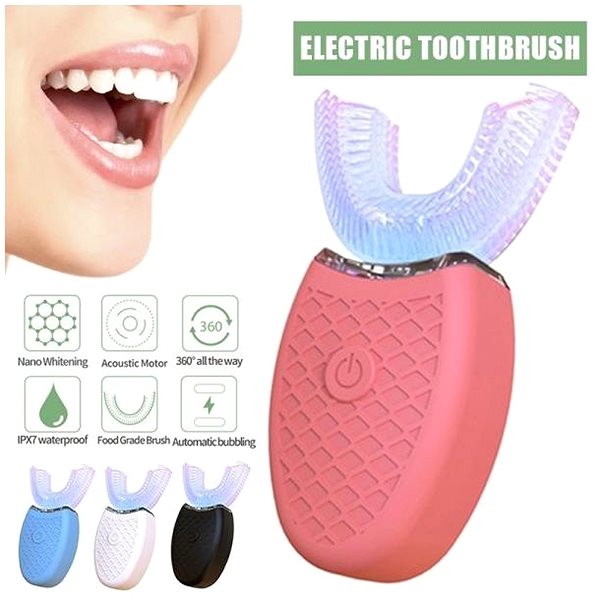 Elektrický zubní kartáček Alum Smart whitening - růžový ...