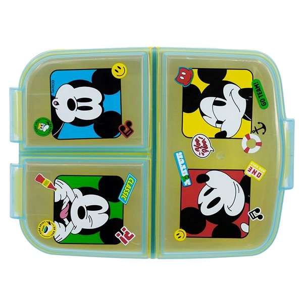 Lunch Box Alum Sandwich box with multiple compartments Mickey Mouse Funtastic ...