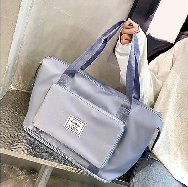 Cestovná taška Alum skladacia taška s veľkým úložným priestorom, modro-sivá ...