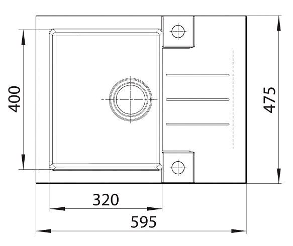 Kitchen Sink and Tap Set ALVEUS Rock 30 + Palmio 81 G Tap Set, Concrete Technical draft