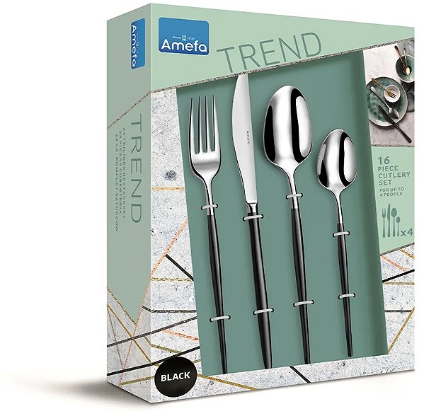 Besteck-Set AMEFA SOPRANO Besteck-Set 16-teilig schwarz ...