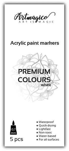 Markers Artmagico acrylic marker 5 pieces white 0,7 mm .
