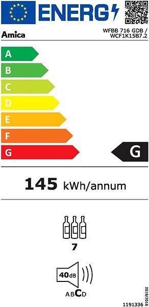 Vinotéka AMICA WFBB 716 GDB Energetický štítek