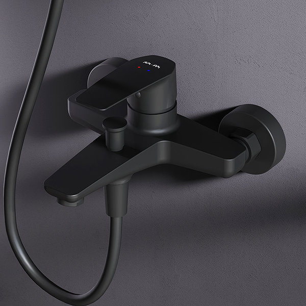 Tap AM. PM Gem FGA10022 Single-Lever Bath and Shower Mixer Tap, Black ...