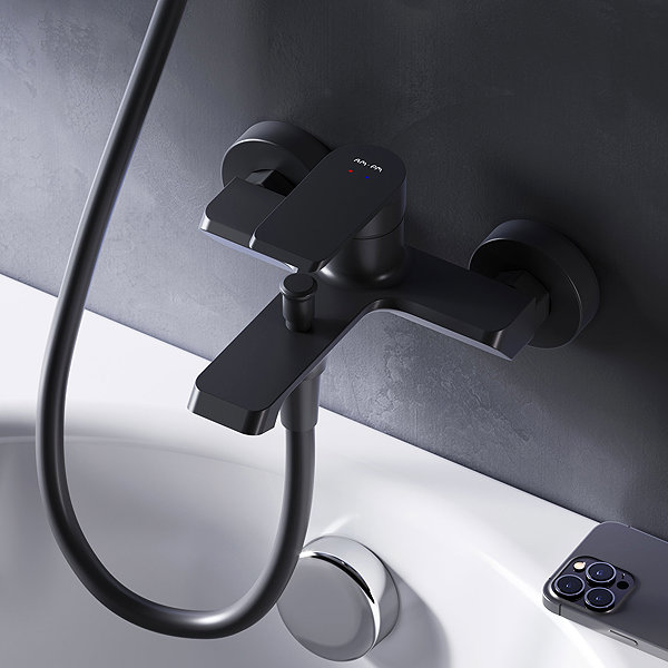 Tap AM.PM Flash FNA10022 Single-Lever Bath and Shower Mixer Tap, Black ...