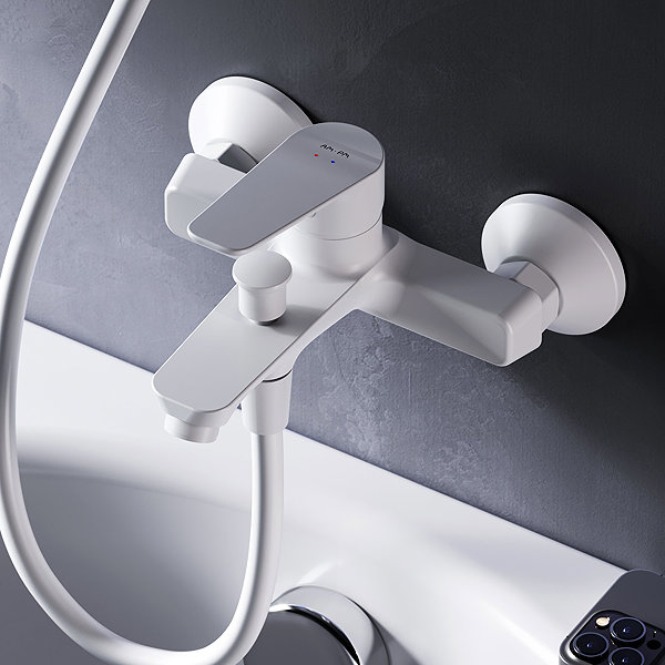 Tap AM.PM Hit FTA10033 Bath and Shower Mixer Tap, Single-Lever, White ...