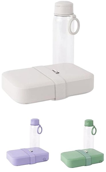 Lunch Box Amuse Set: Classic Breakfast Box and Water Bottle – Beige ...