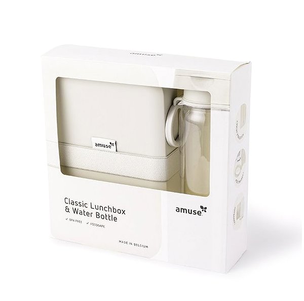 Lunch Box Amuse Set: Classic Breakfast Box and Water Bottle – Beige ...