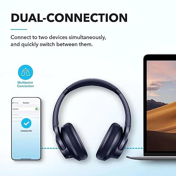 Anker soundcore Q20i drahtlose Kopfhörer blau .