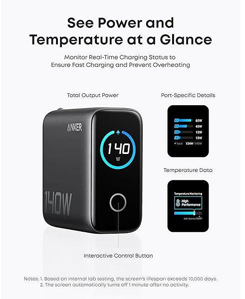 Netzladegerät Anker 140W, 3 x USB-C, 1 x USB grau ...
