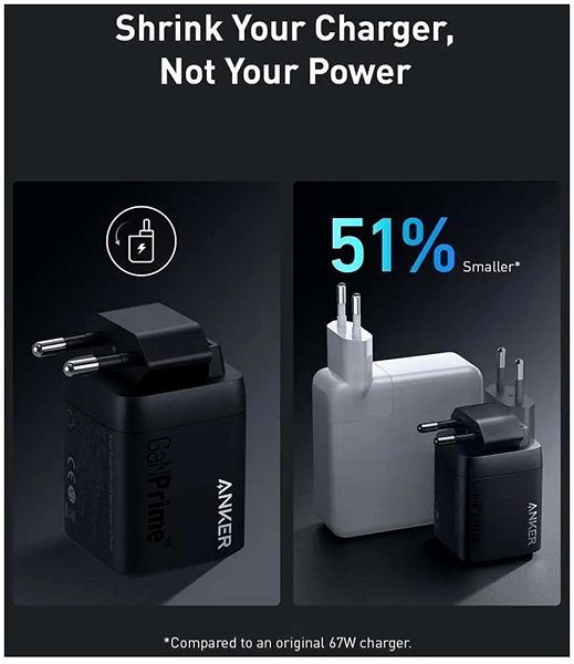Nabíječka do sítě Anker 735 Prime Wall Charger 67W, 1A/2C, Black ...